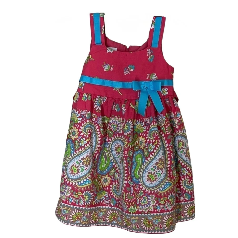 Bonnie Jean A Line Dress Toddler Girls 4T Pink Paisley Sleeveless Casual Summer